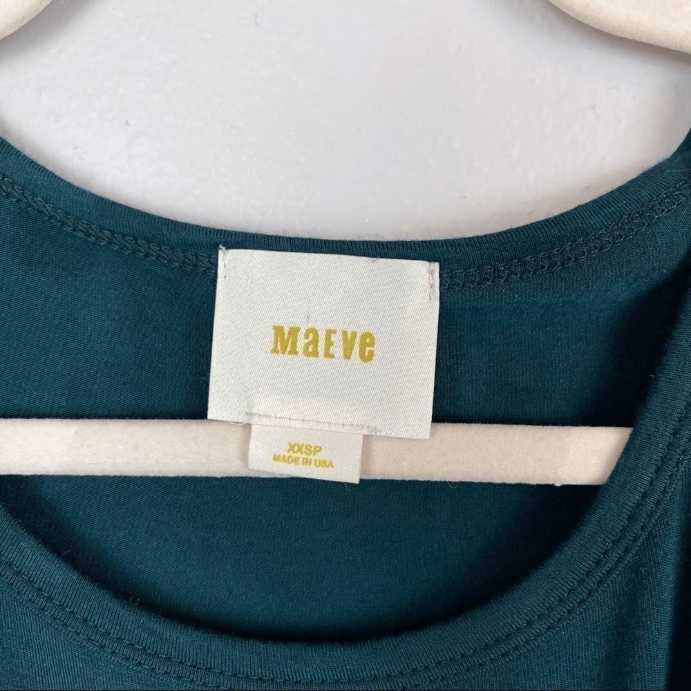 ANTHROPOLOGIE MAEVE Ceres Ruched Green Dress XXS - Picture 4 of 9
